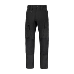Men's lightweight technical ripstop trousers in black – front view